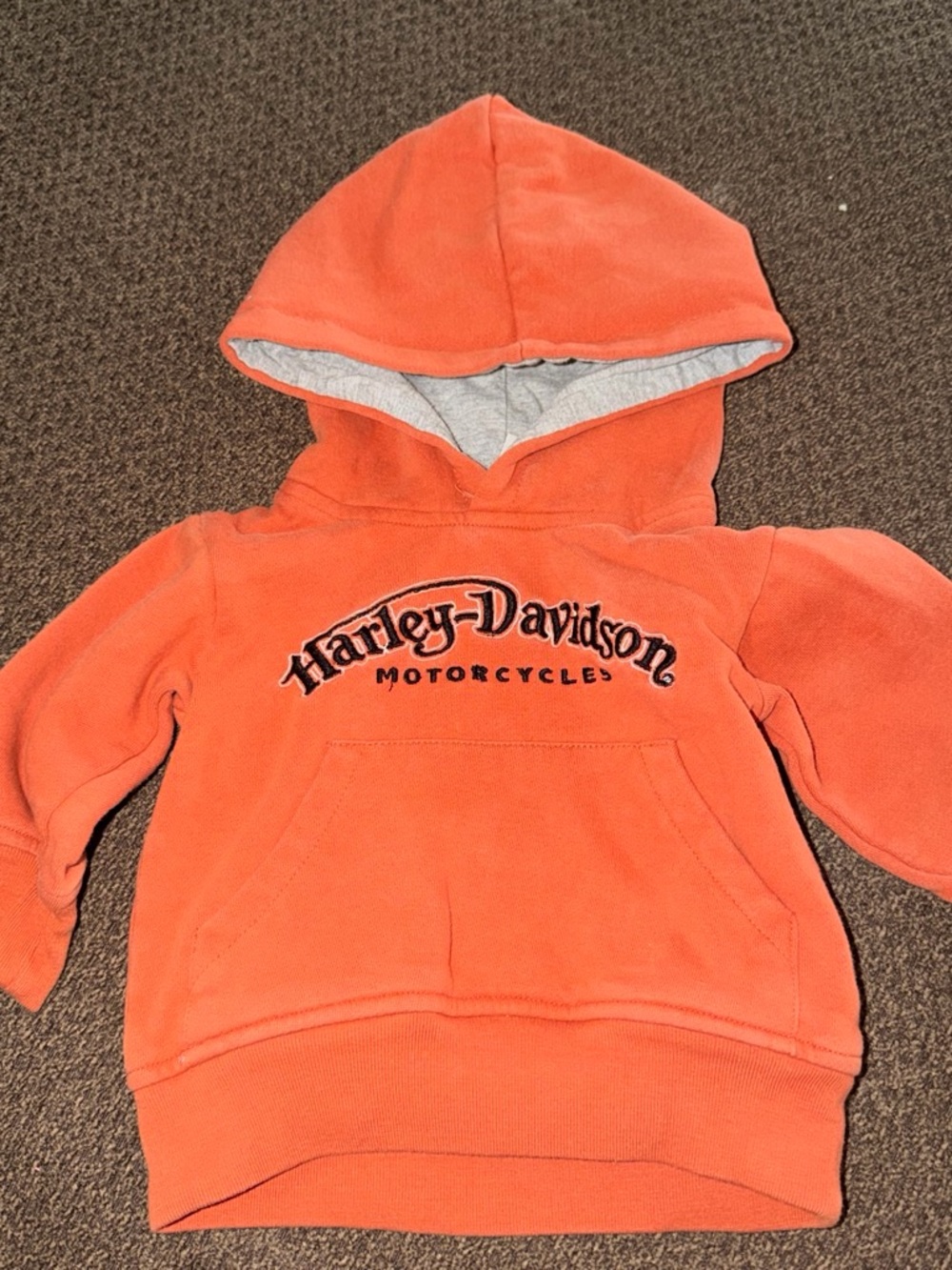 Harley-Davidson Orange Kids Hooded Sweatshirt with Logo